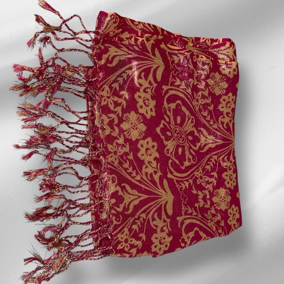 Karma Scarf Pink and Beige 
74” x 23” - Picture 4 of 6